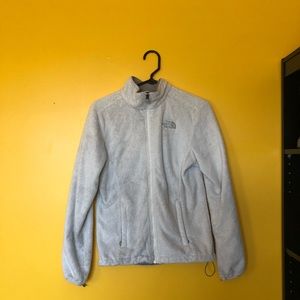 xs white/gray north face jacket